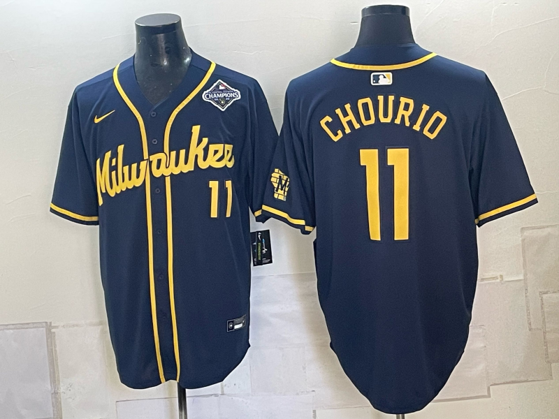 Men 2026 Milwaukee Brewers #11 Chourio blue Game Nike MLB Jersey 1015001